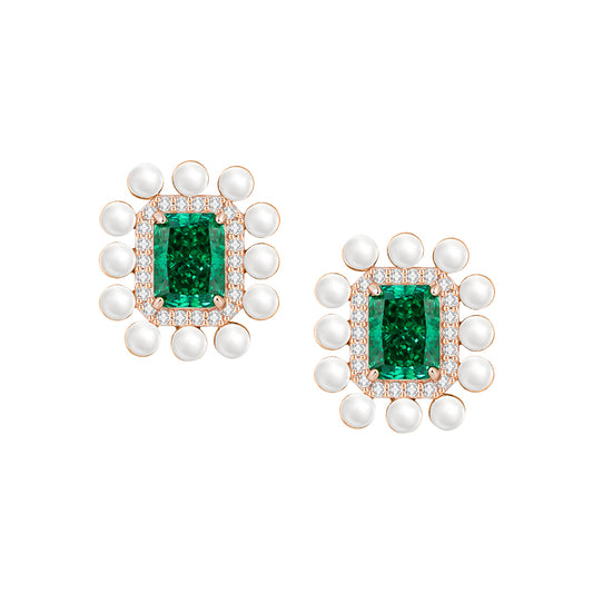 Classic Elegance Collection - Square Pearl Earrings