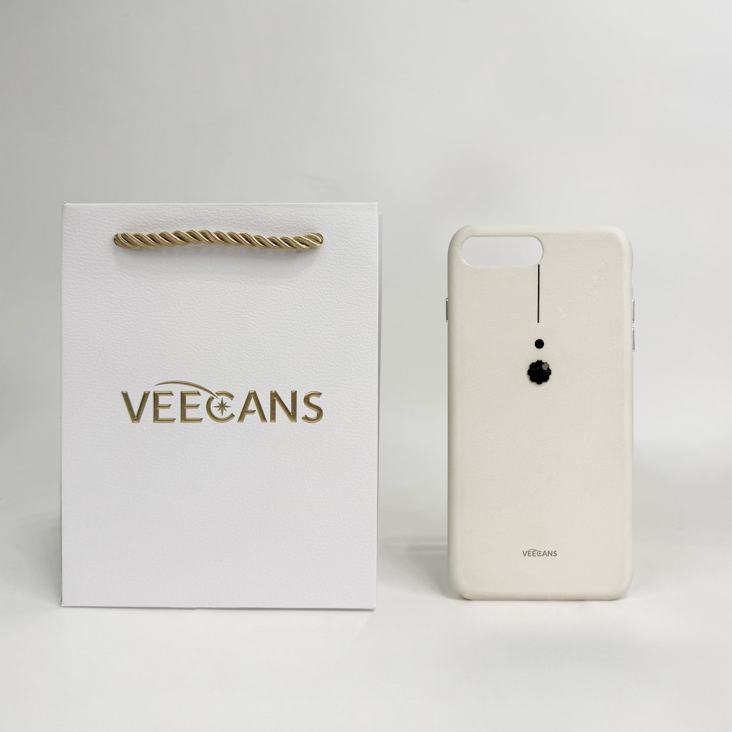 Veecans White leather phone case
