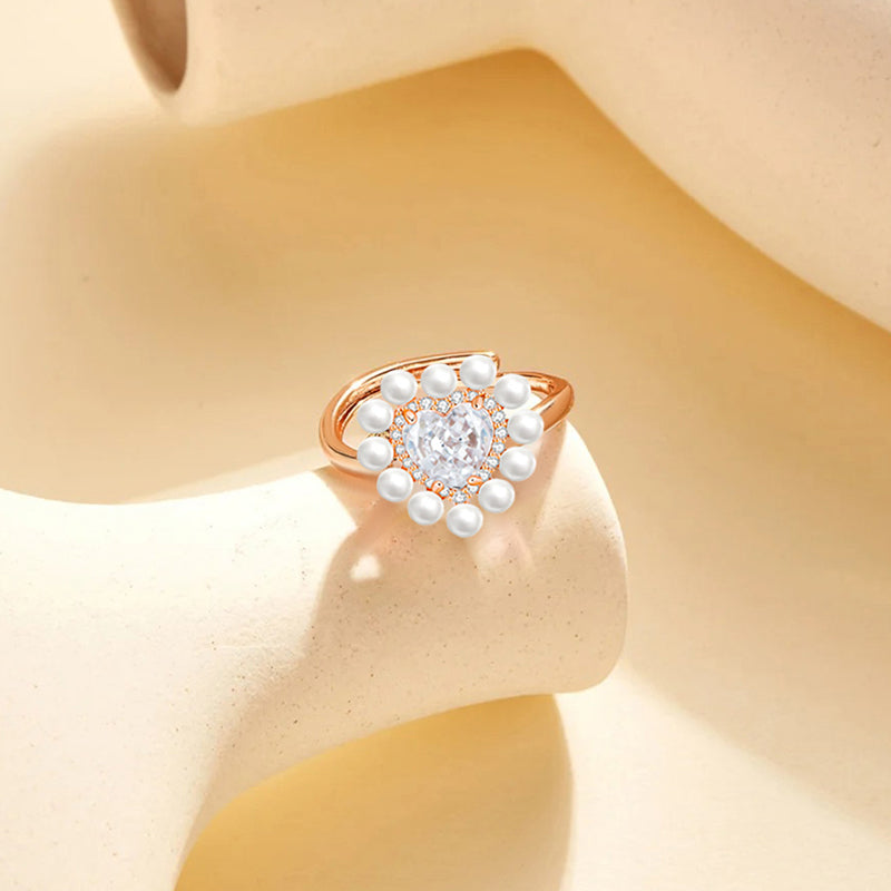 Classic Elegance Collection - Heart-shaped Pearl Ring