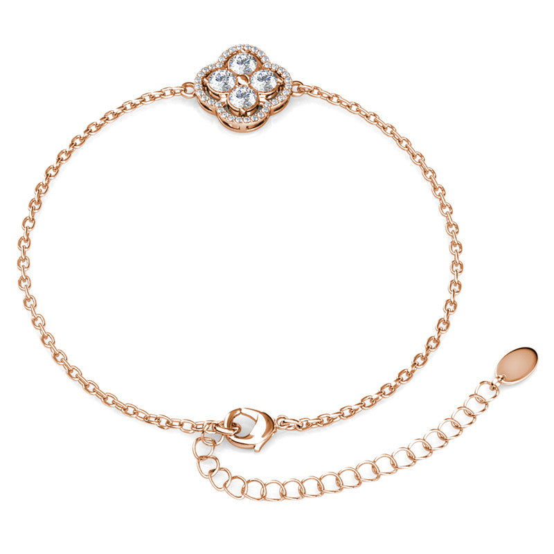 Elegant Clover Crystal Bracelet DB0130 by Veecans Jewellery with crystals from Swarovski