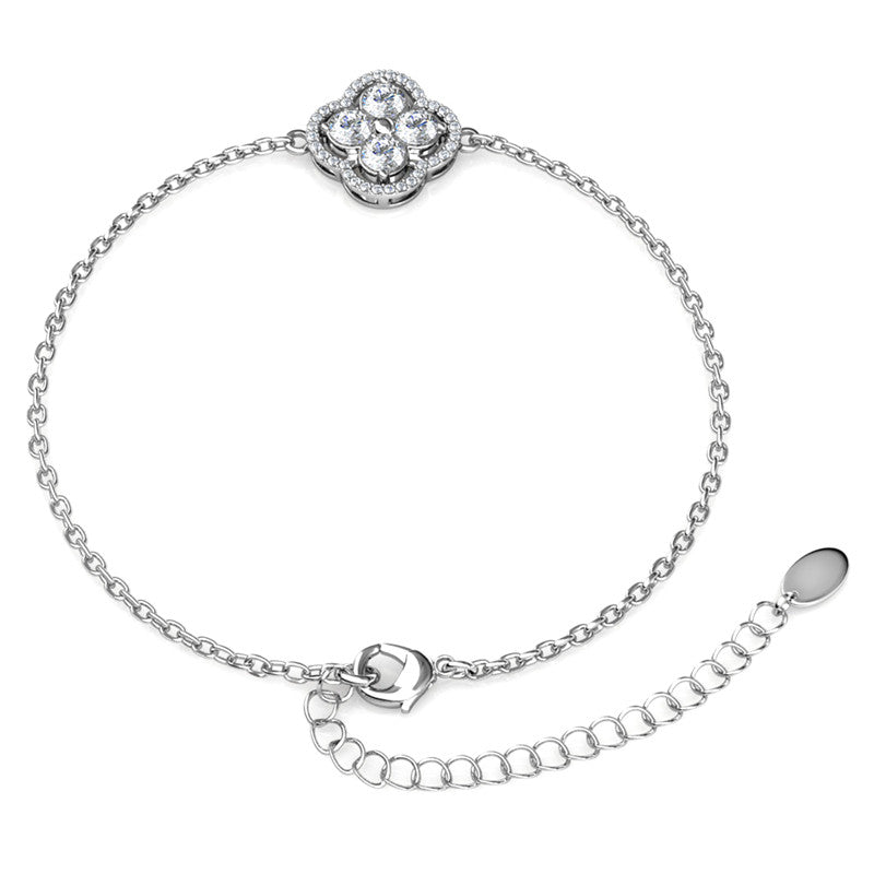Elegant Clover Crystal Bracelet DB0130 by Veecans Jewellery with crystals from Swarovski