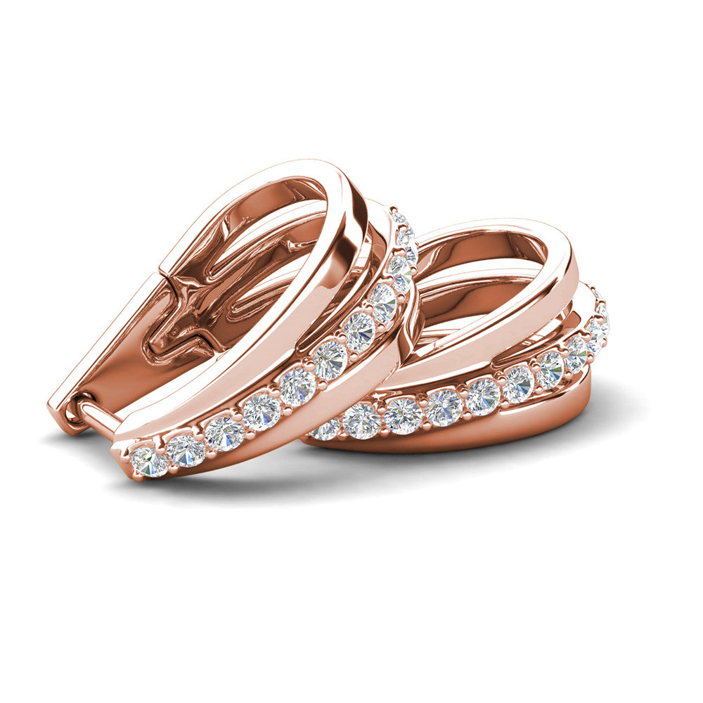 Bordeaux Hoop Crystal Earrings DE0343 by Veecans Jewellery with crystals from Swarovski