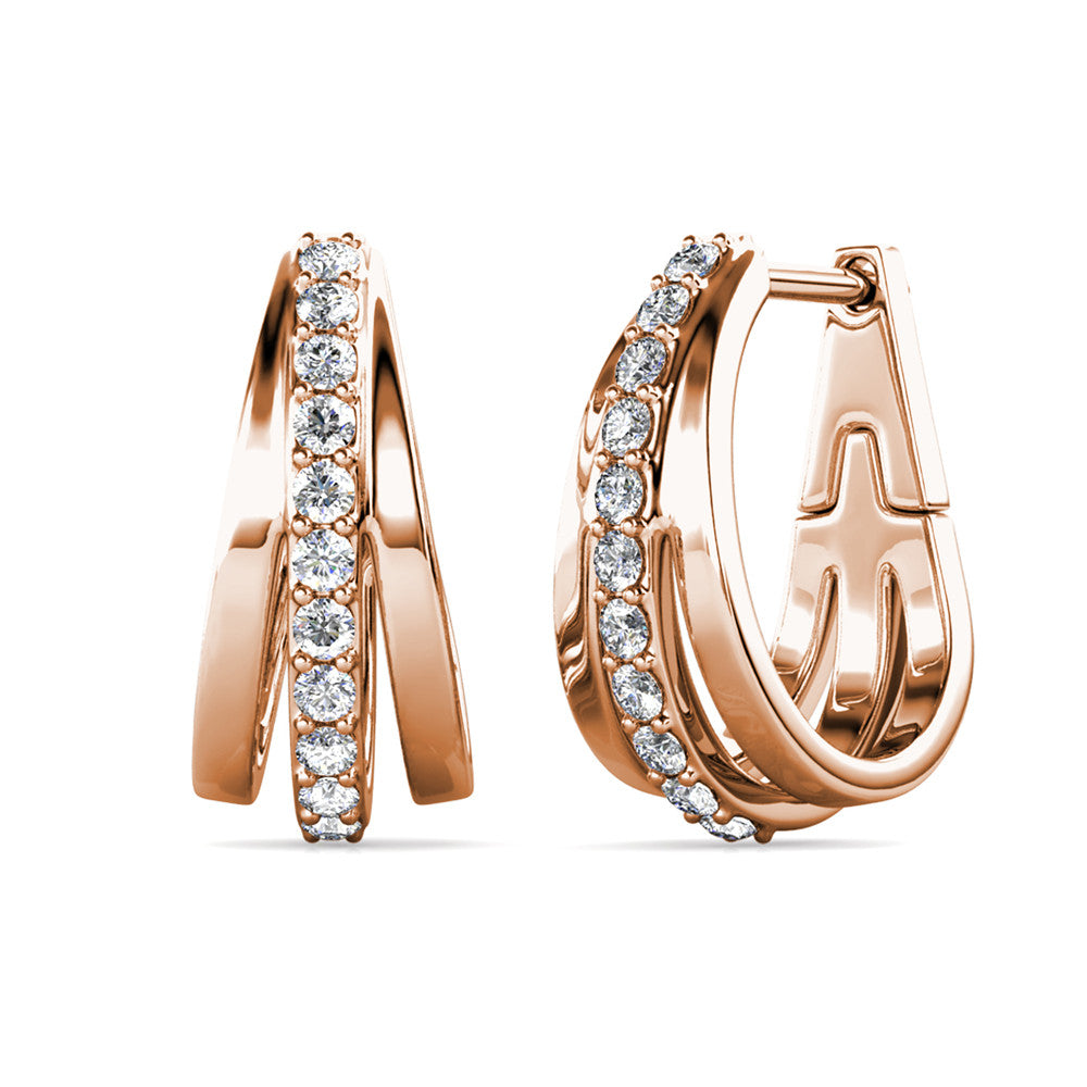 Bordeaux Hoop Crystal Earrings DE0343 by Veecans Jewellery with crystals from Swarovski