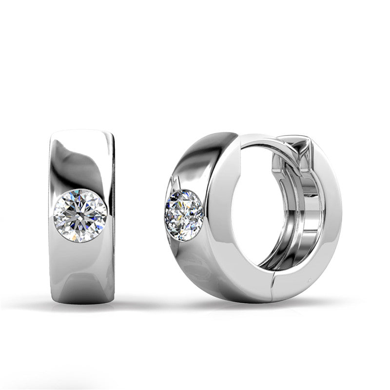Ring Crystal Earrings DE0040 by Veecans Jewellery with crystals from Swarovski