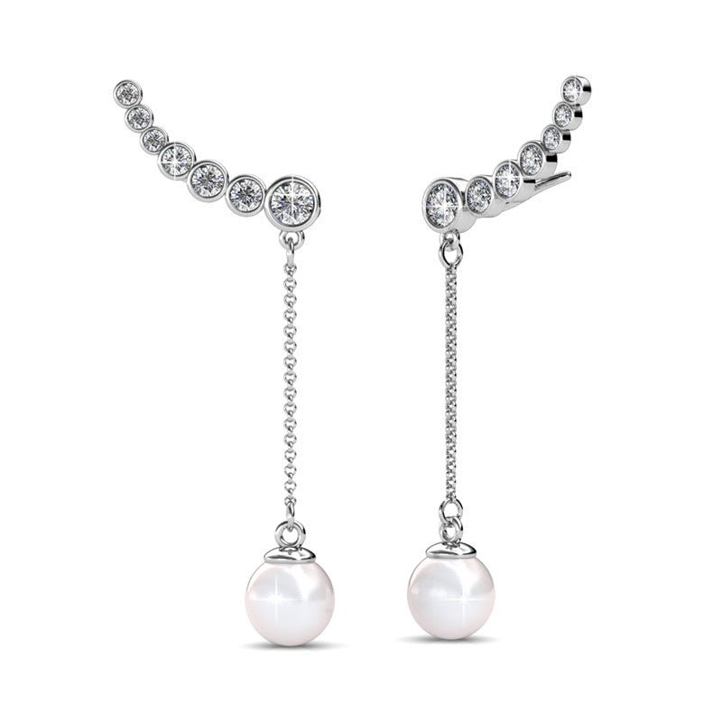 Pearly Wings Earrings DE0022 by Veecans Jewellery with crystals from Swarovski