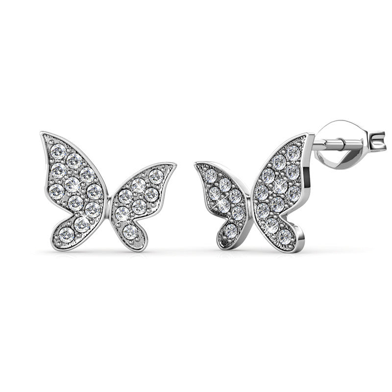 Meadow Butterfly Crystal Earrings DE0122 by Veecans Jewellery with crystals from Swarovski