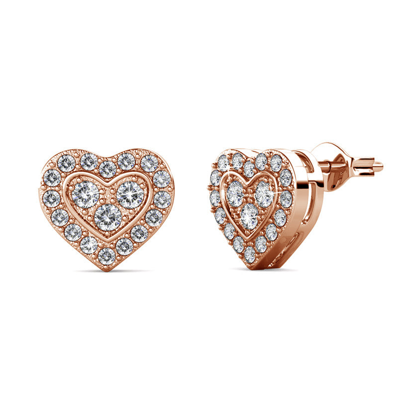 Brilliant Love Crystal Earrings DE0089 by Veecans Jewellery with crystals from Swarovski