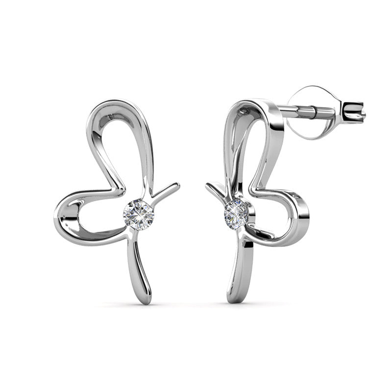 Posie Butterfly Crystal Earrings DE0121 by Veecans Jewellery with crystals from Swarovski