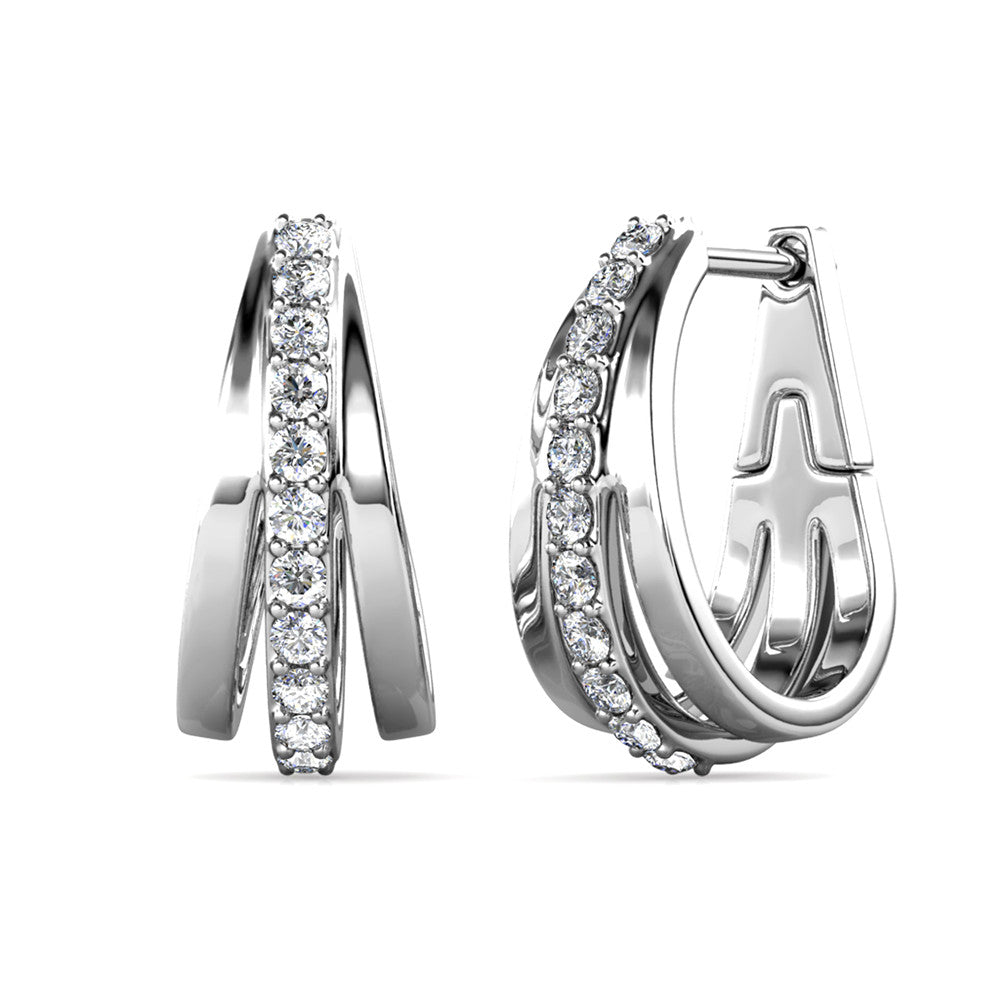 Bordeaux Hoop Crystal Earrings DE0343 by Veecans Jewellery with crystals from Swarovski