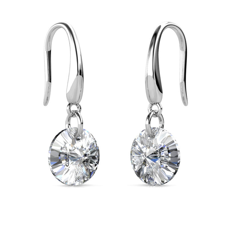 Crystal White Earrings DE0051 by Veecans Jewellery with crystals from Swarovski