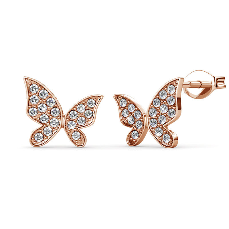 Meadow Butterfly Crystal Earrings DE0122 by Veecans Jewellery with crystals from Swarovski