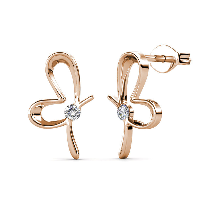 Posie Butterfly Crystal Earrings DE0121 by Veecans Jewellery with crystals from Swarovski