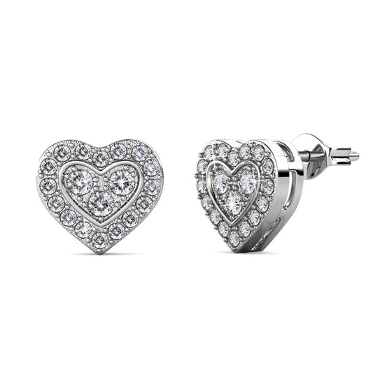 Brilliant Love Crystal Earrings DE0089 by Veecans Jewellery with crystals from Swarovski