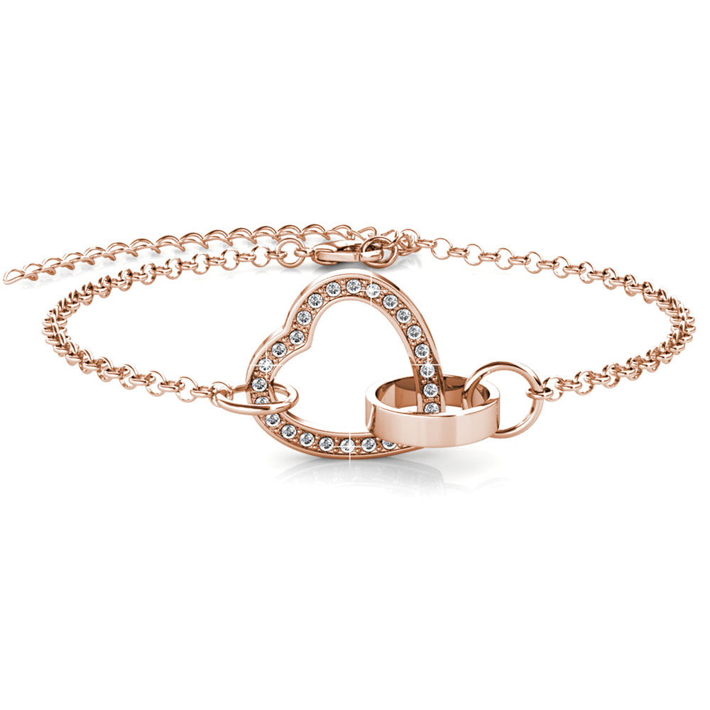 Locked Heart Crystal Bracelet DB0105 by Veecans Jewellery with crystals from Swarovski