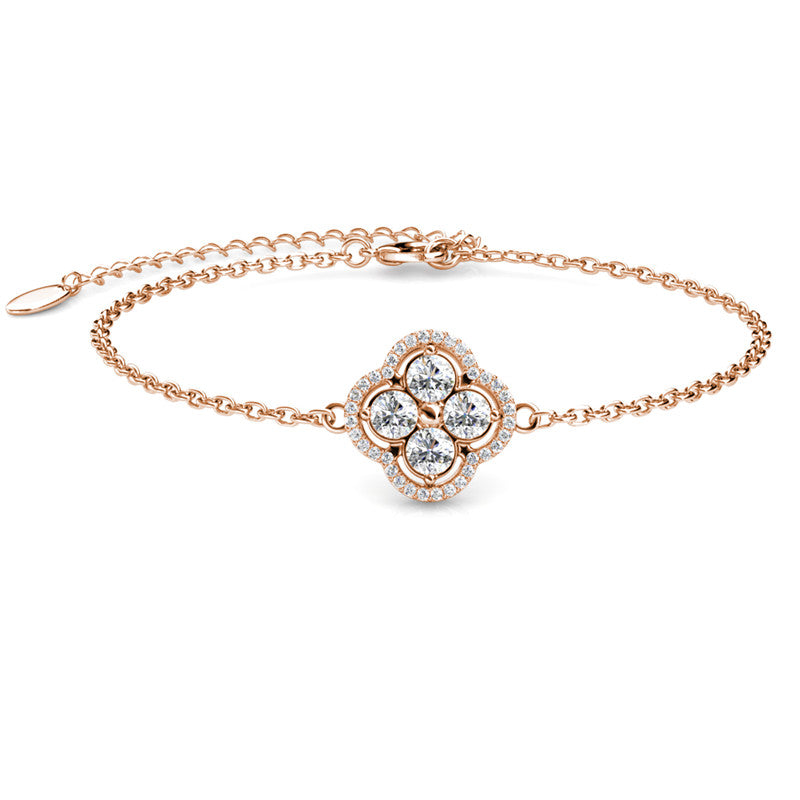 Elegant Clover Crystal Bracelet DB0130 by Veecans Jewellery with crystals from Swarovski