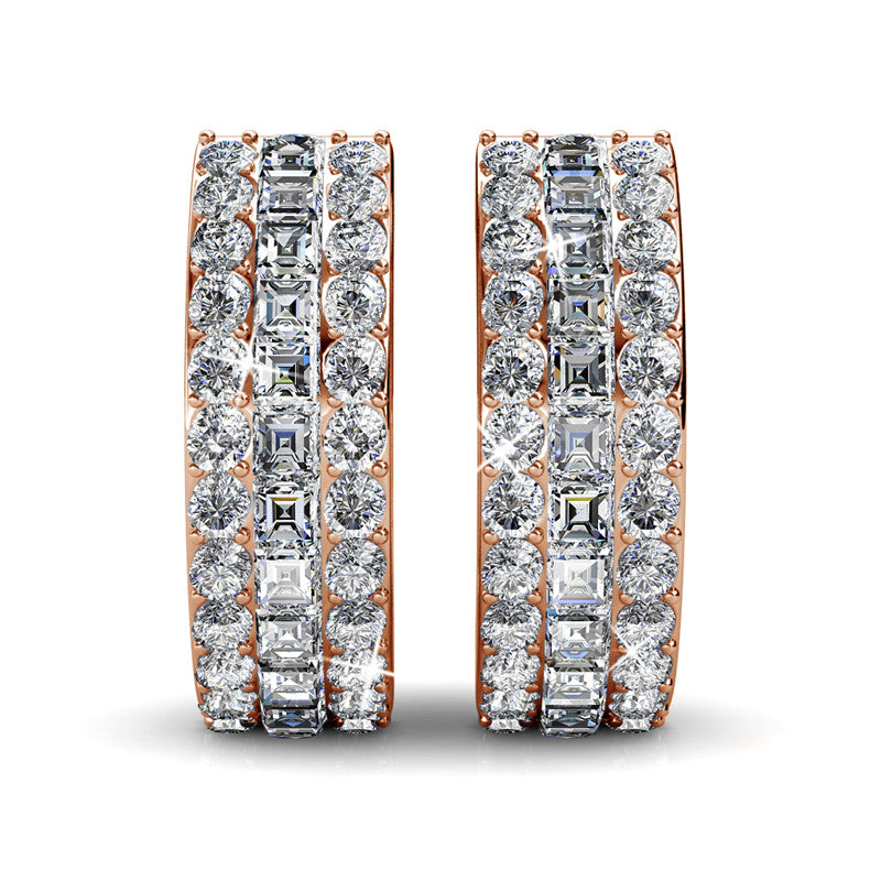 Olena Clip Crystal Earrings DE0057 by Veecans Jewellery with crystals from Swarovski