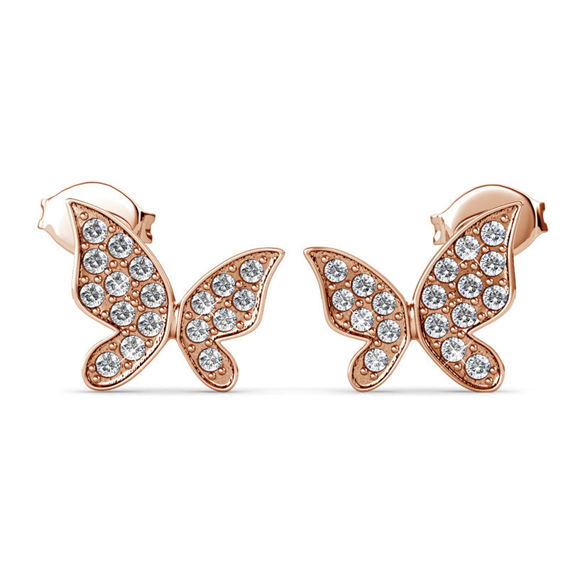 Meadow Butterfly Crystal Earrings DE0122 by Veecans Jewellery with crystals from Swarovski