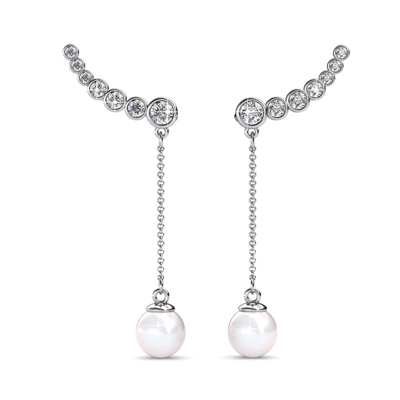 Pearly Wings Earrings DE0022 by Veecans Jewellery with crystals from Swarovski