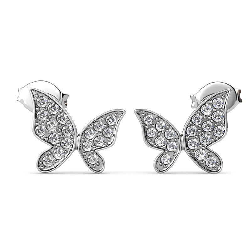 Meadow Butterfly Crystal Earrings DE0122 by Veecans Jewellery with crystals from Swarovski