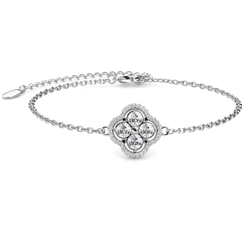 Elegant Clover Crystal Bracelet DB0130 by Veecans Jewellery with crystals from Swarovski