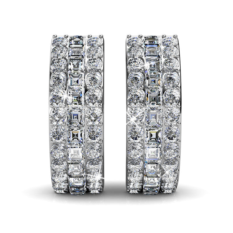 Olena Clip Crystal Earrings DE0057 by Veecans Jewellery with crystals from Swarovski