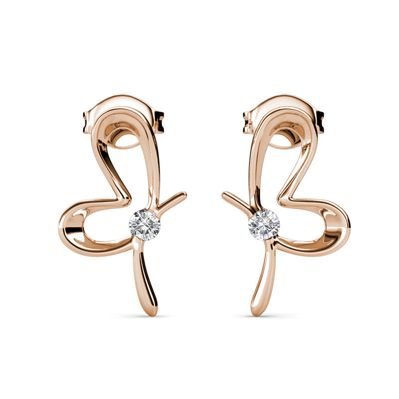 Posie Butterfly Crystal Earrings DE0121 by Veecans Jewellery with crystals from Swarovski