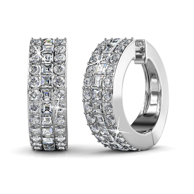 Olena Clip Crystal Earrings DE0057 by Veecans Jewellery with crystals from Swarovski