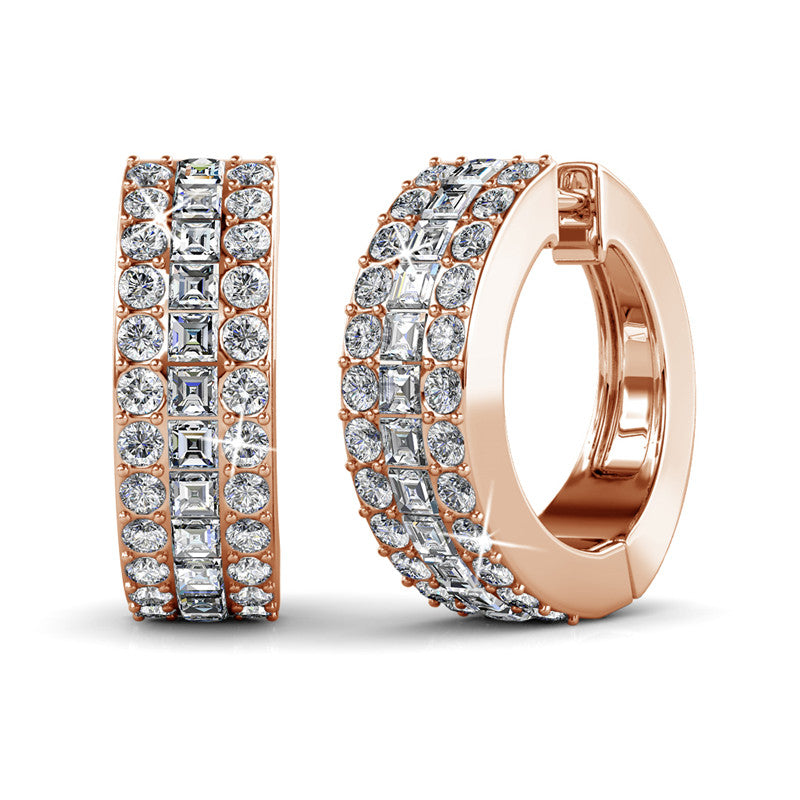 Olena Clip Crystal Earrings DE0057 by Veecans Jewellery with crystals from Swarovski