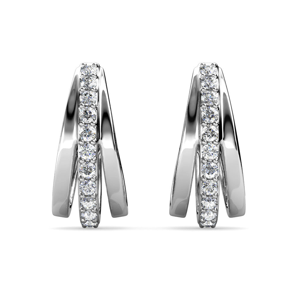Bordeaux Hoop Crystal Earrings DE0343 by Veecans Jewellery with crystals from Swarovski