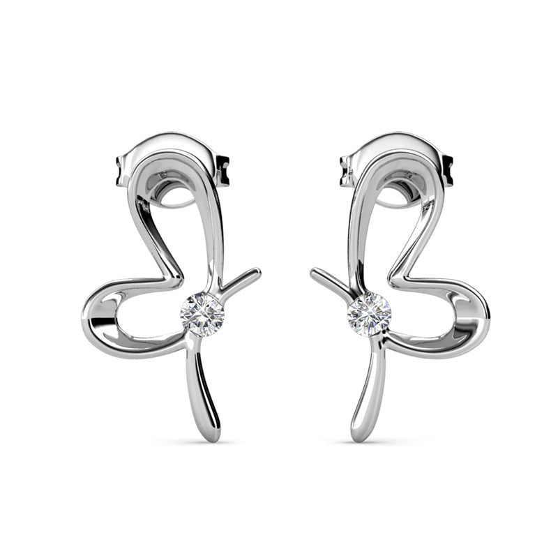 Posie Butterfly Crystal Earrings DE0121 by Veecans Jewellery with crystals from Swarovski