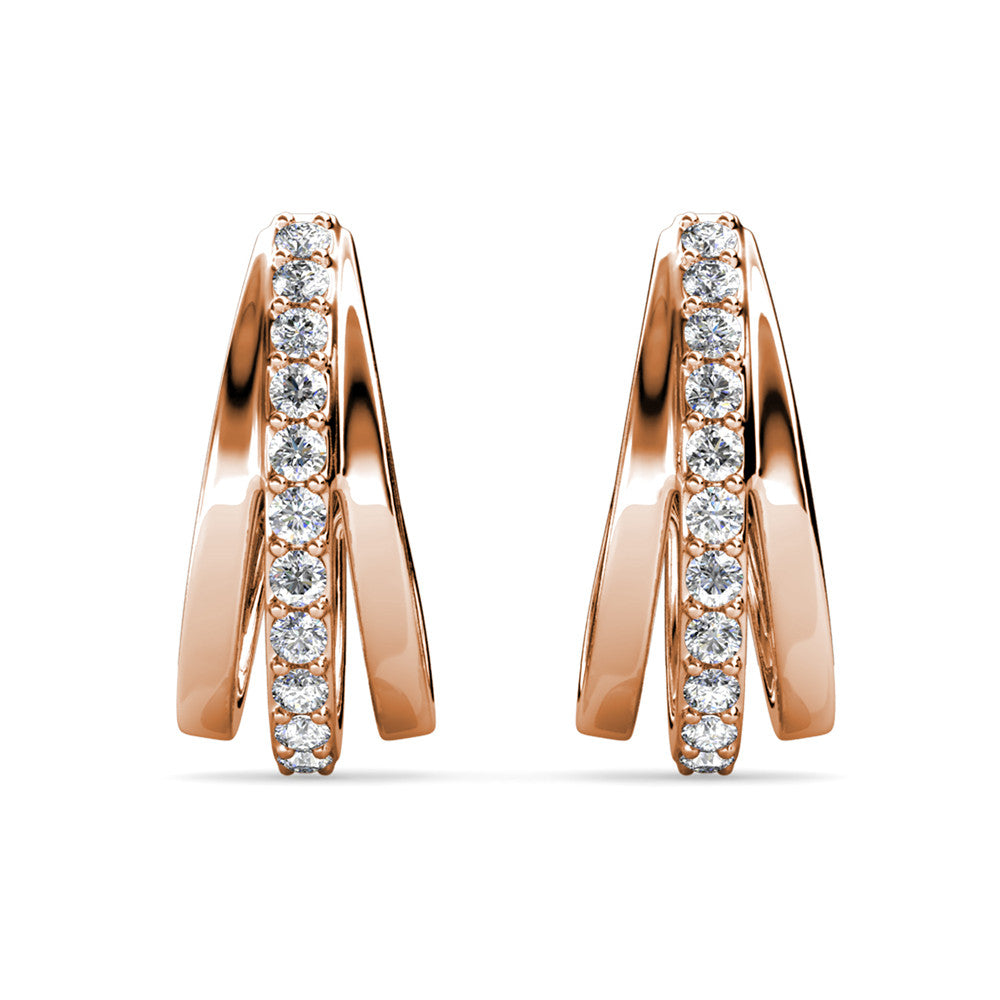 Bordeaux Hoop Crystal Earrings DE0343 by Veecans Jewellery with crystals from Swarovski