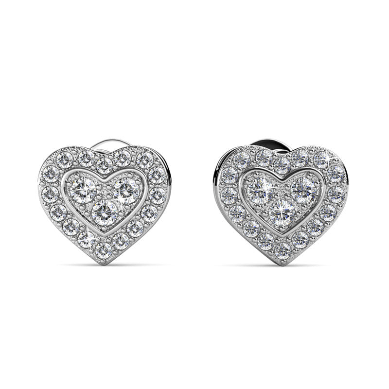 Brilliant Love Crystal Earrings DE0089 by Veecans Jewellery with crystals from Swarovski