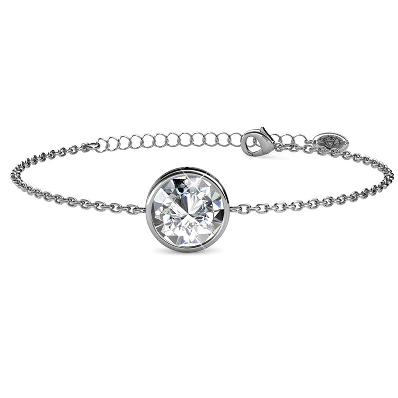Juliet White Crystal Bracelet DB0020 by Veecans Jewellery with crystals from Swarovski