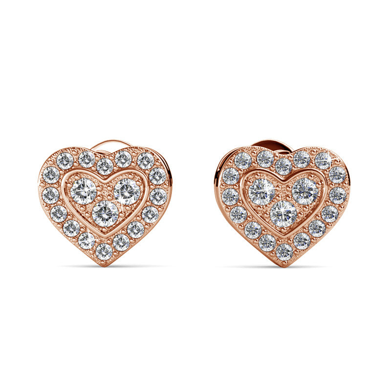 Brilliant Love Crystal Earrings DE0089 by Veecans Jewellery with crystals from Swarovski