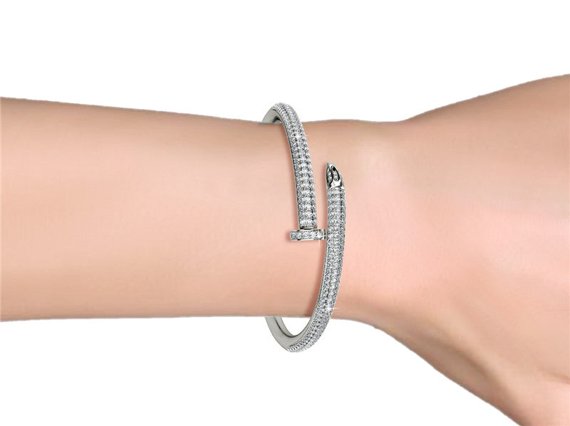 Nail Crystal Bangle DB0104 by Veecans Jewellery with crystals from Swarovski