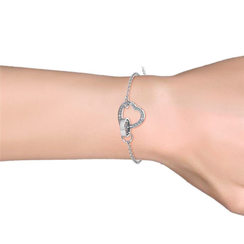 Locked Heart Crystal Bracelet DB0105 by Veecans Jewellery with crystals from Swarovski