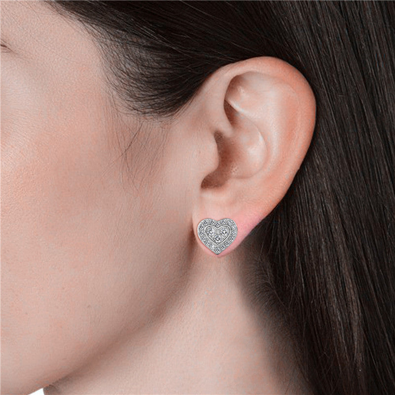 Brilliant Love Crystal Earrings DE0089 by Veecans Jewellery with crystals from Swarovski