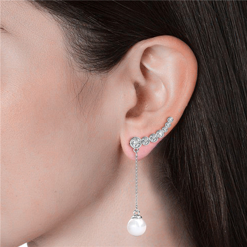 Pearly Wings Earrings DE0022 by Veecans Jewellery with crystals from Swarovski
