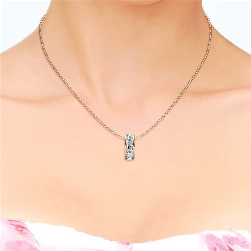 Square Roller Crystal Pendant DP0583 by Veecans Jewellery with crystals from Swarovski