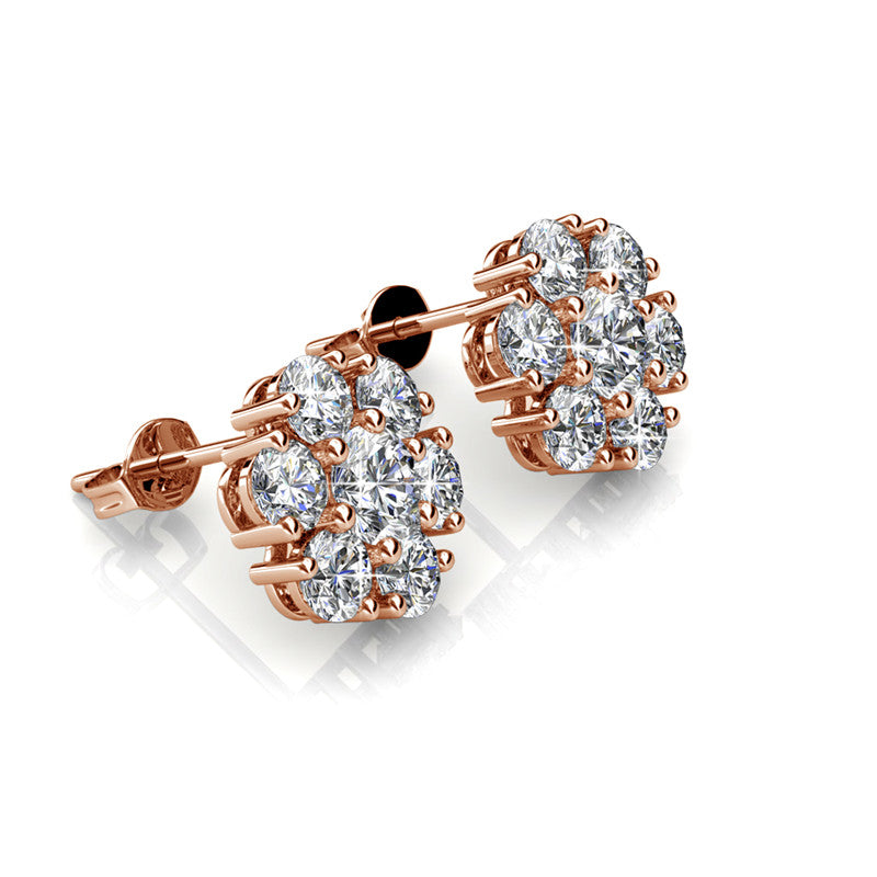Elegant Flower Earrings DE0257 by Veecans Jewellery with crystals from Swarovski