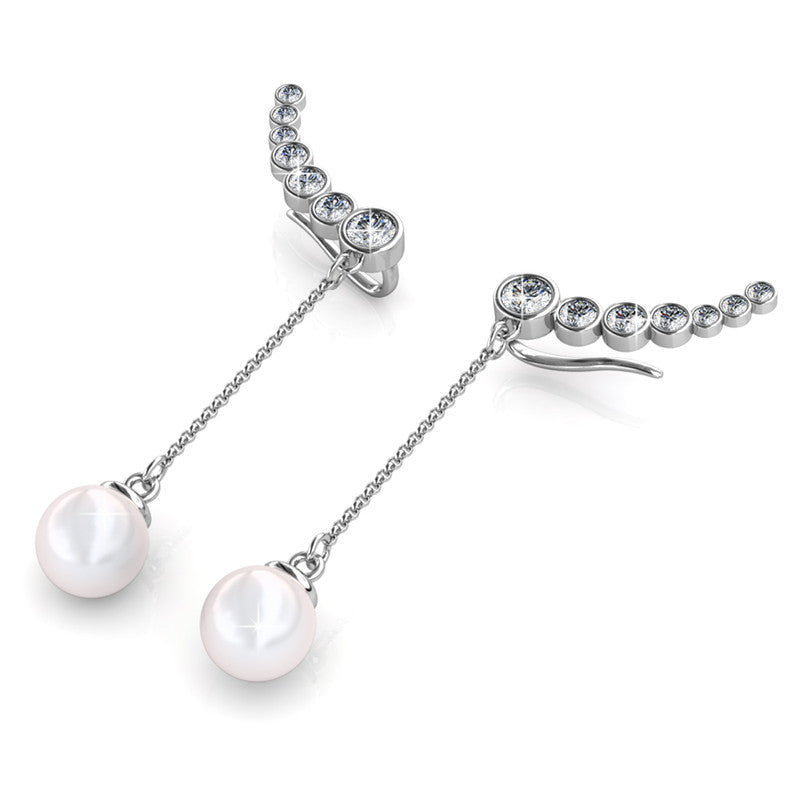 Pearly Wings Earrings DE0022 by Veecans Jewellery with crystals from Swarovski