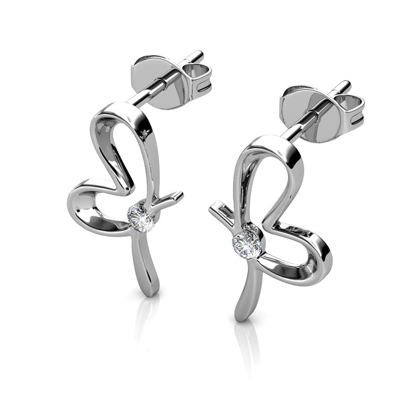 Posie Butterfly Crystal Earrings DE0121 by Veecans Jewellery with crystals from Swarovski