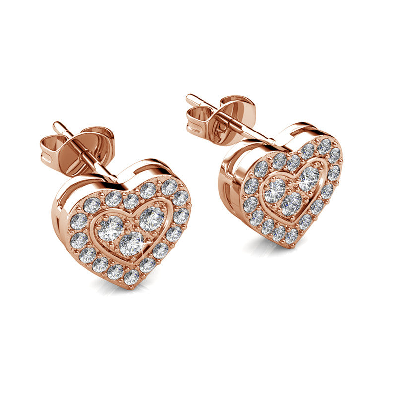 Brilliant Love Crystal Earrings DE0089 by Veecans Jewellery with crystals from Swarovski