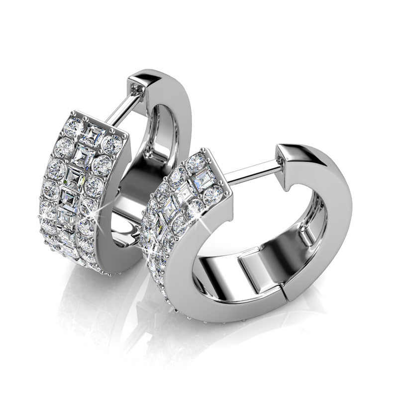 Olena Clip Crystal Earrings DE0057 by Veecans Jewellery with crystals from Swarovski