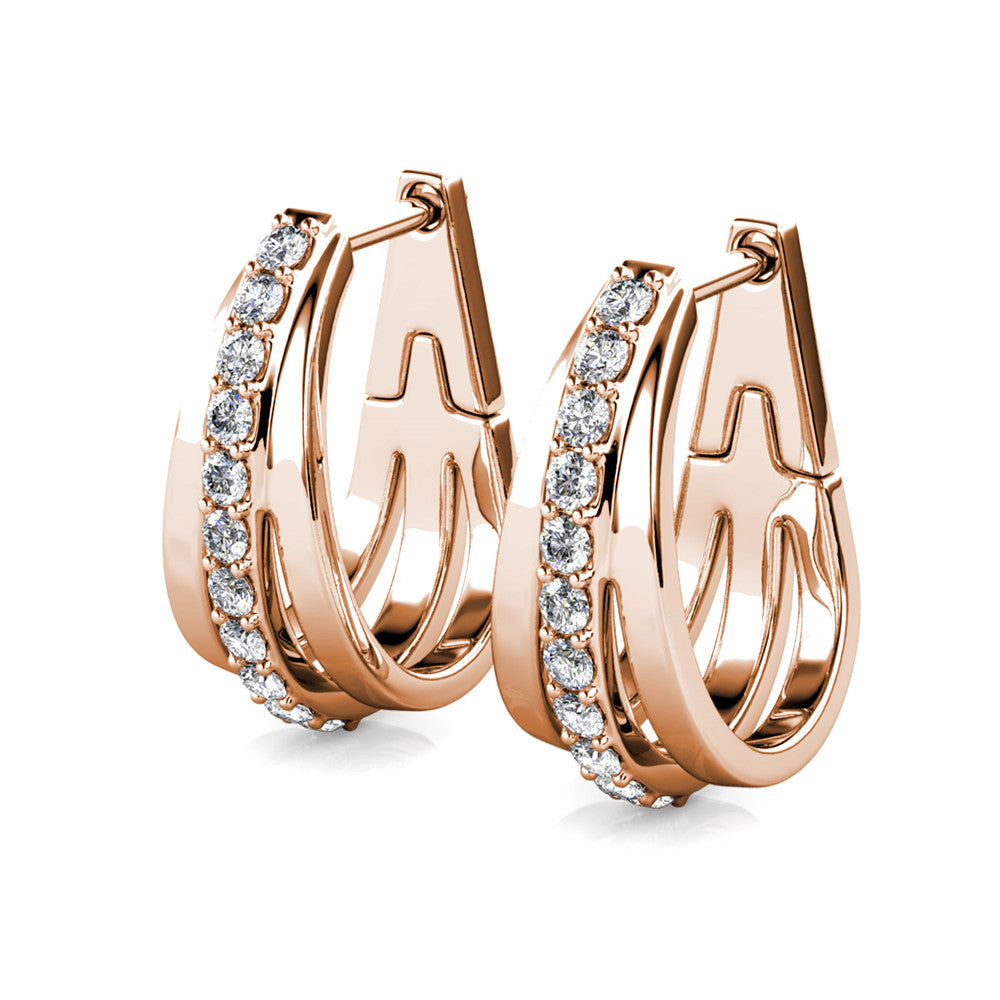 Bordeaux Hoop Crystal Earrings DE0343 by Veecans Jewellery with crystals from Swarovski