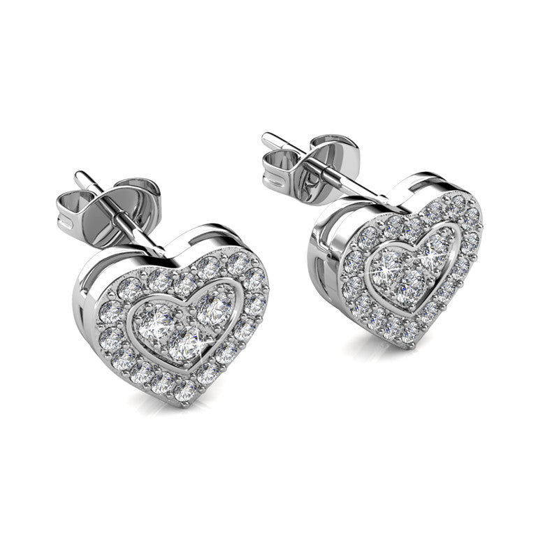 Brilliant Love Crystal Earrings DE0089 by Veecans Jewellery with crystals from Swarovski