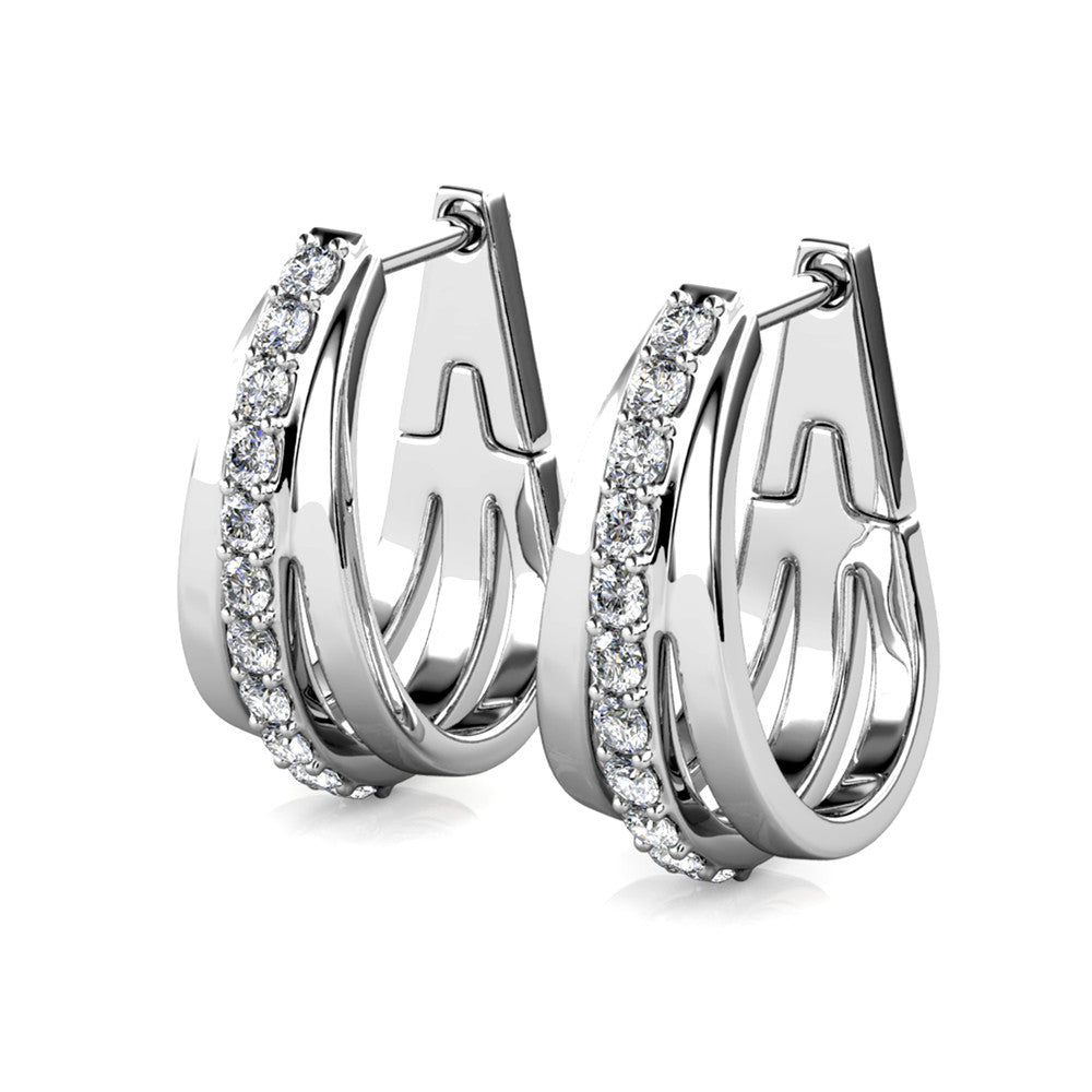 Bordeaux Hoop Crystal Earrings DE0343 by Veecans Jewellery with crystals from Swarovski