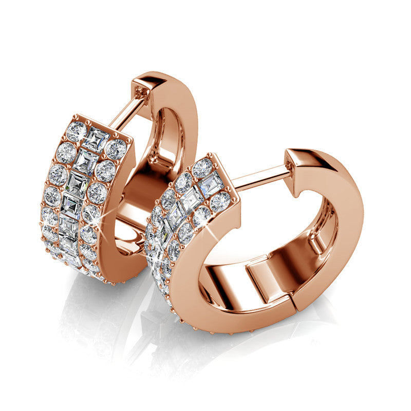 Olena Clip Crystal Earrings DE0057 by Veecans Jewellery with crystals from Swarovski