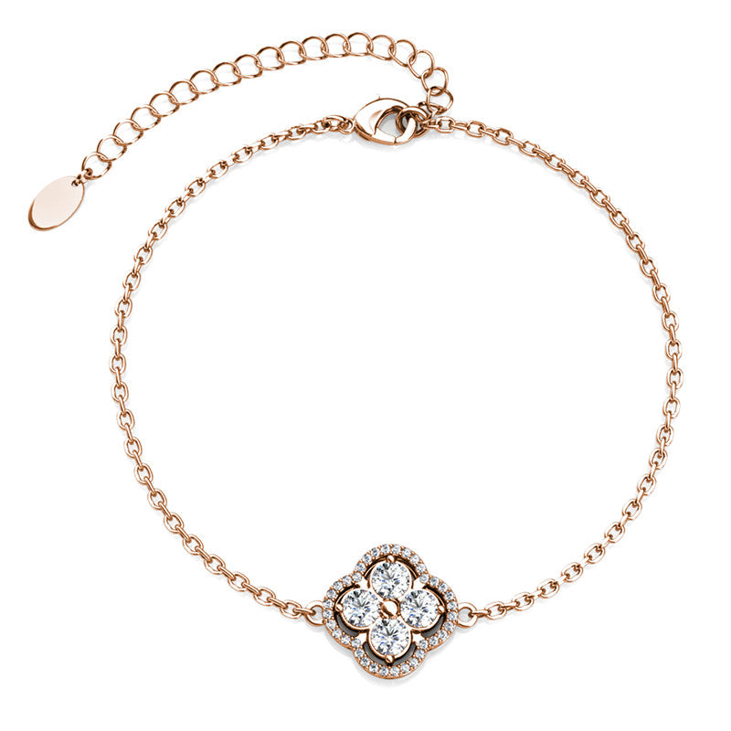 Elegant Clover Crystal Bracelet DB0130 by Veecans Jewellery with crystals from Swarovski