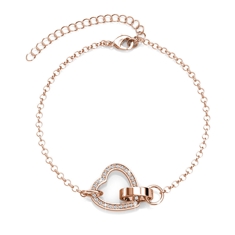 Locked Heart Crystal Bracelet DB0105 by Veecans Jewellery with crystals from Swarovski